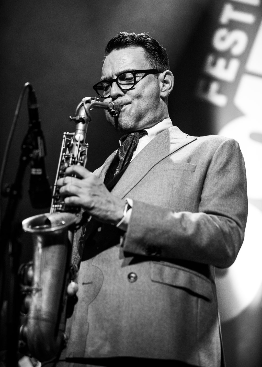 Saxofonist Benjamin Herman at Rotterdam Jazz International Festival 2019 door fotograaf Karen van Gilst